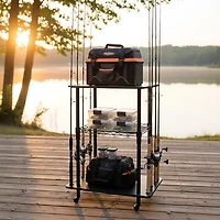 Rush Creek 24 in 12-Rod Fishing Tackle Cart