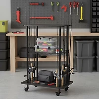 Rush Creek 24 in 12-Rod Fishing Tackle Cart