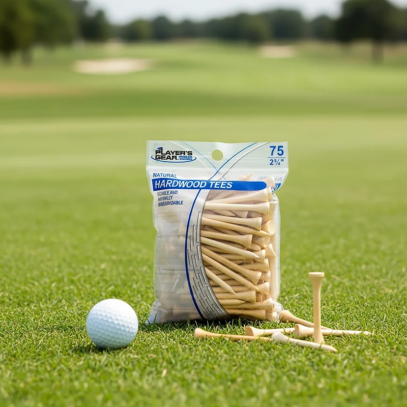 Players Gear 2-3/4 in Natural Hardwood Tees 75-Pack