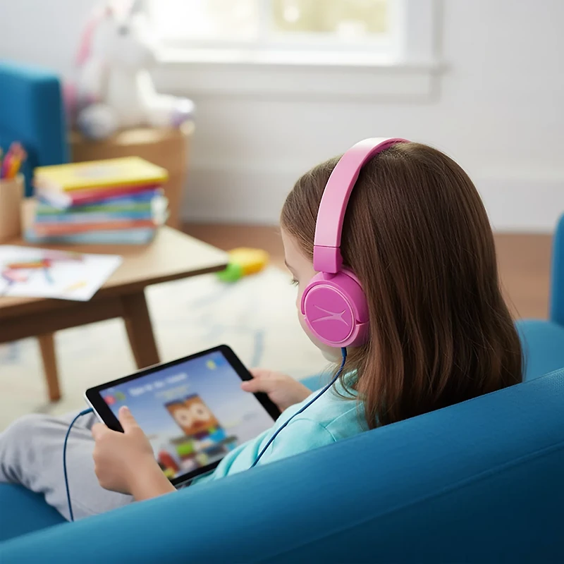 Altec Lansing Kid Safe 2-in-1 Bluetooth and Wired Over-the-Ear Headphones