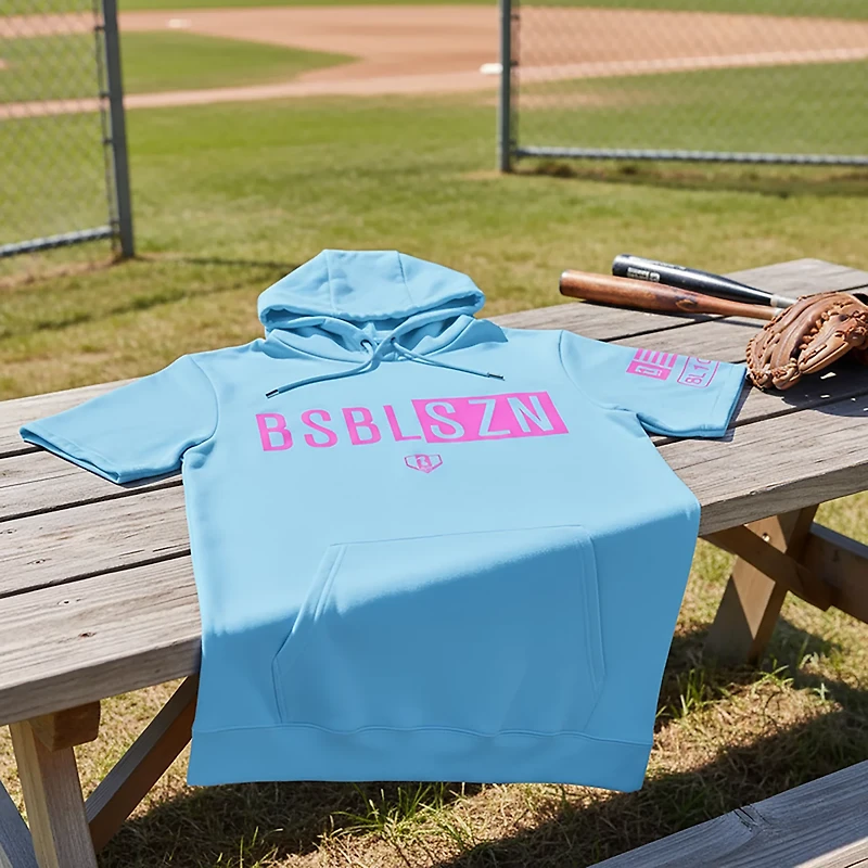 Baseball Lifestyle 101 Adult BSBL-SZN Short Sleeve Hoodie