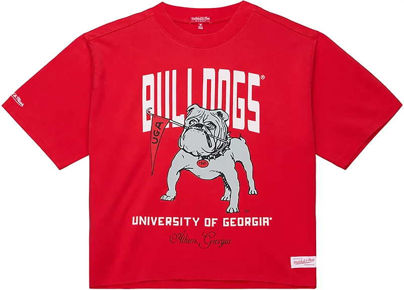 Mitchell & Ness Women's University of Georgia Cropped Boxy Graphic T-shirt