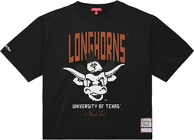 Mitchell & Ness Women's University of Texas Cropped Boxy Graphic T-shirt