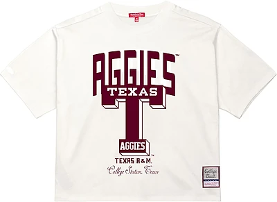 Mitchell & Ness Women's Texas A&M University Cropped Boxy Graphic T-shirt
