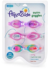 Aqua2ude Girls' Swim Goggles 3-pack