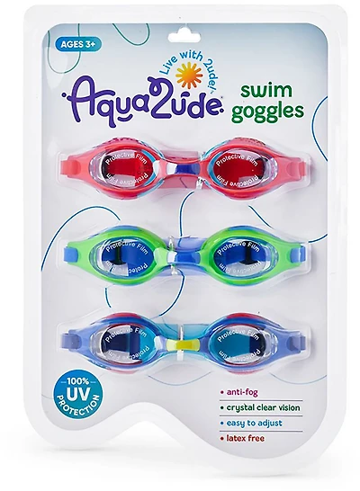 Aqua2ude Boys' Swim Goggles 3-pack