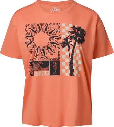 Live Outside the Limits Women's Beach Vibes Oversized Graphic T-shirt