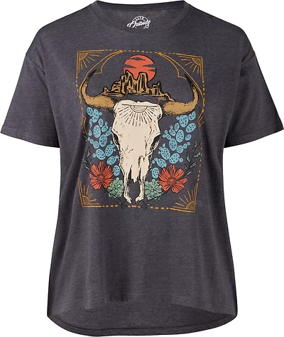 Live Outside the Limits Women's Euro Desert Scene Oversized Graphic T-shirt