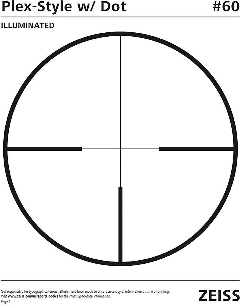 Zeiss Conquest V4 Plex Illuminated Reticle Ext. Elevation Turret 4-16 x 44 Riflescope