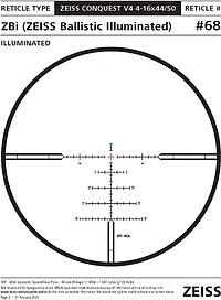 Zeiss Conquest V4 ZBi Illuminated Reticle Ext. Elevation Turret 4-16 x 44 Riflescope