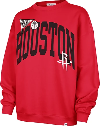 '47 Women's Houston Rockets Arched Icon Oversized Long Sleeve Crewneck Sweatshirt