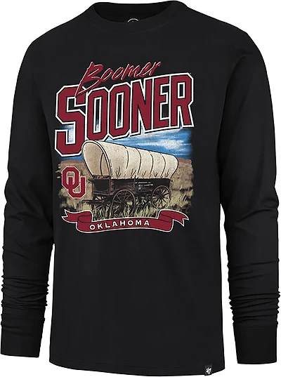 '47 Men's Oklahoma Sooners Boomer Sooner Banner Wagon Franklin Long Sleeve T-shirt
