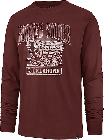 '47 Men's Oklahoma Sooners Boomer Sooner Faded Wagon Franklin Long Sleeve T-shirt
