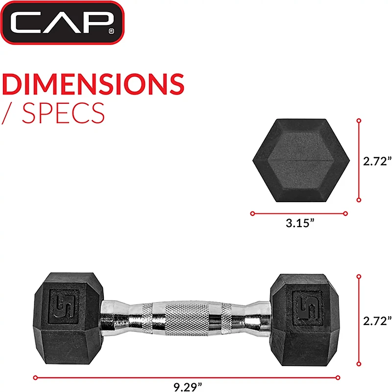 CAP Barbell lb. Coated Hex Dumbbell