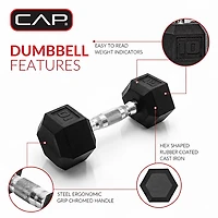 CAP Barbell lb. Coated Hex Dumbbell