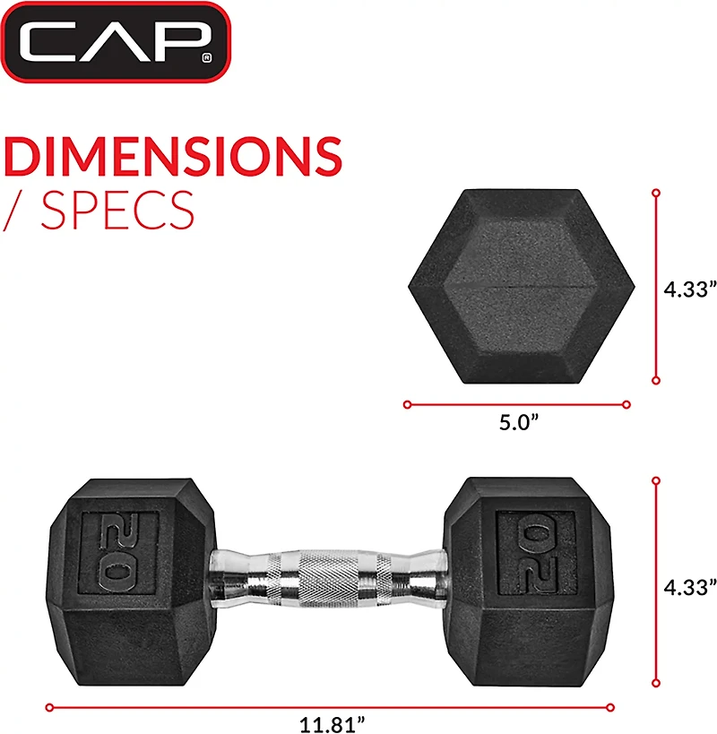 CAP Barbell lb. Coated Hex Dumbbell