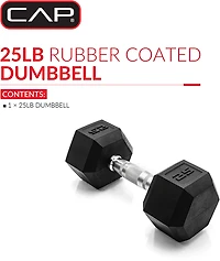 CAP Barbell 25 lb. Coated Hex Dumbbell - Single