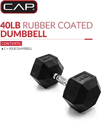 CAP Barbell 40 lb. Coated Hex Dumbbell - Single