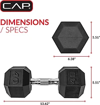 CAP Barbell 40 lb. Coated Hex Dumbbell - Single