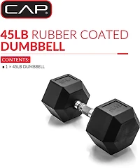 CAP Barbell 45 lb. Coated Hex Dumbbell - Single