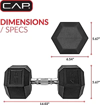 CAP Barbell 45 lb. Coated Hex Dumbbell - Single