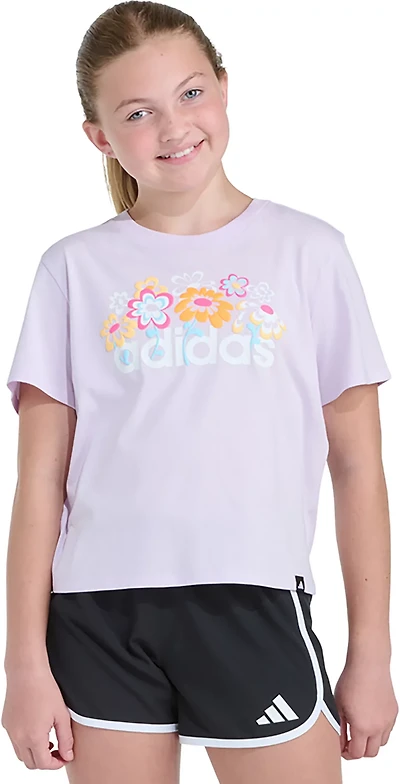 adidas Girls' Linear Bouquet Graphic T-shirt