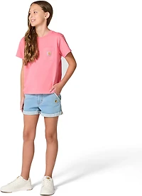 Carhartt Girls' Re-Engineered Short Sleeve Garment Dye Pocket T-Shirt
