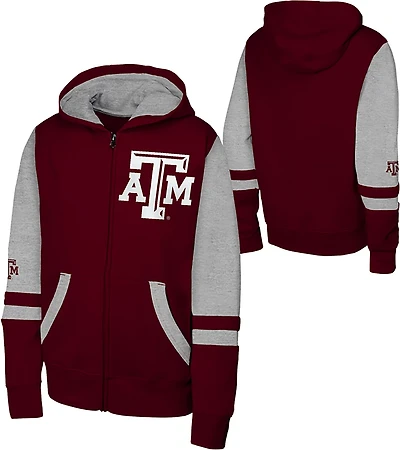 Outerstuff Boys' Texas A&M University Stadium Colorblock Full-Zip Hoodie