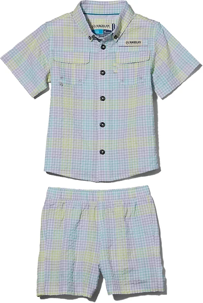 Magellan Outdoors Boys' Southern Summer Gingham Seersucker Shorts Set