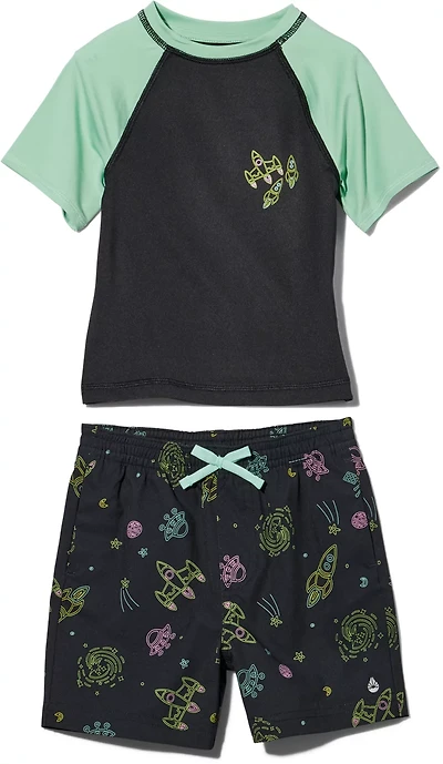 O'Rageous 4-7 Boys' Dino Rashguard Set