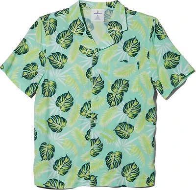 O'Rageous Boys' Palm Floral Cabana Printed Short Sleeve Swim Shirt