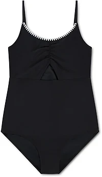 Abercrombie & Fitch Girls' Cinched Cutout 1-Piece Swimsuit