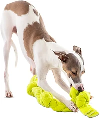 GURU Pet Squeaking Tennis Snuffle Rope Dog Toy