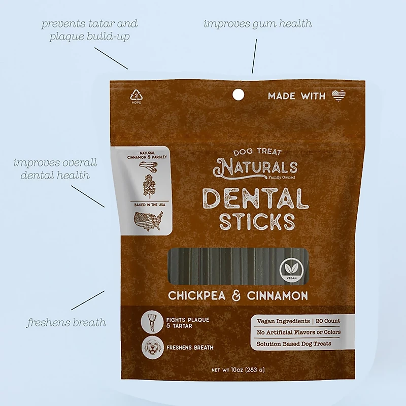 Dog Treat Naturals 10 oz. Dental Sticks Bag