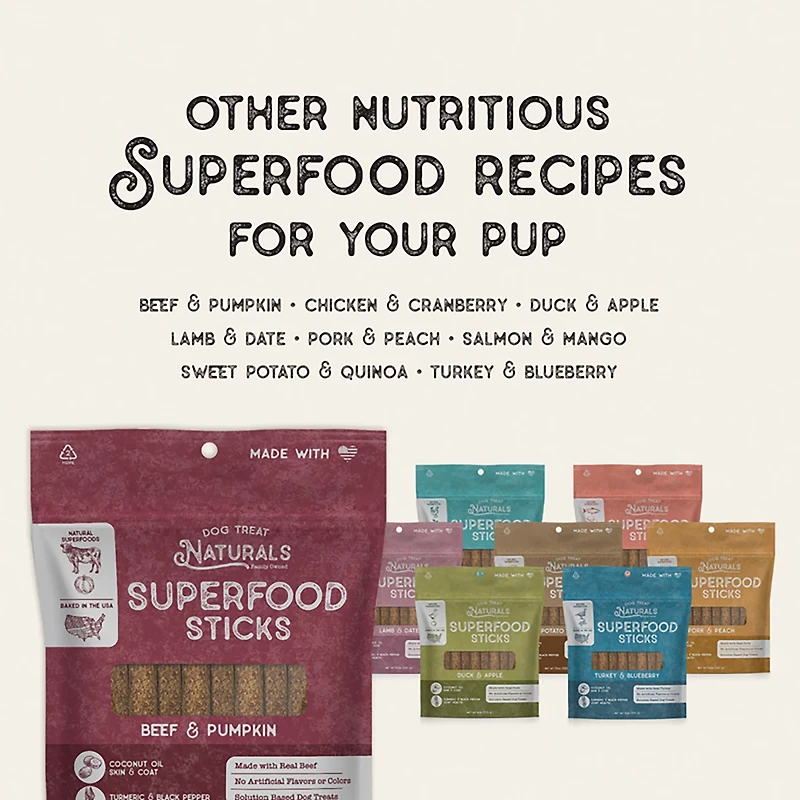 Dog Treat Naturals oz. Superfood Sticks Bag