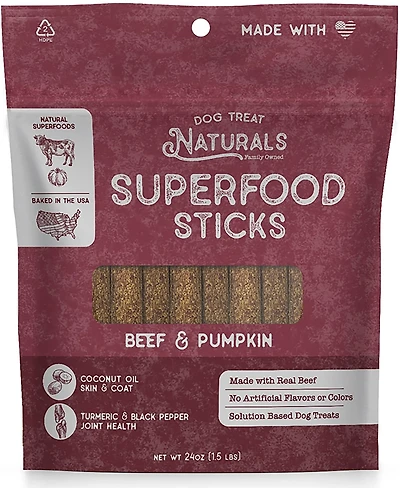 Dog Treat Naturals 24 oz. Superfood Sticks Bag