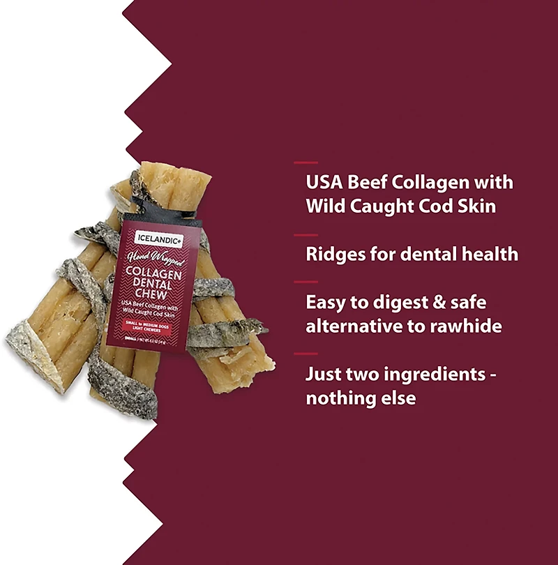 Icelandic+ 4" Dental Chew Sticks Wrapped with Fish