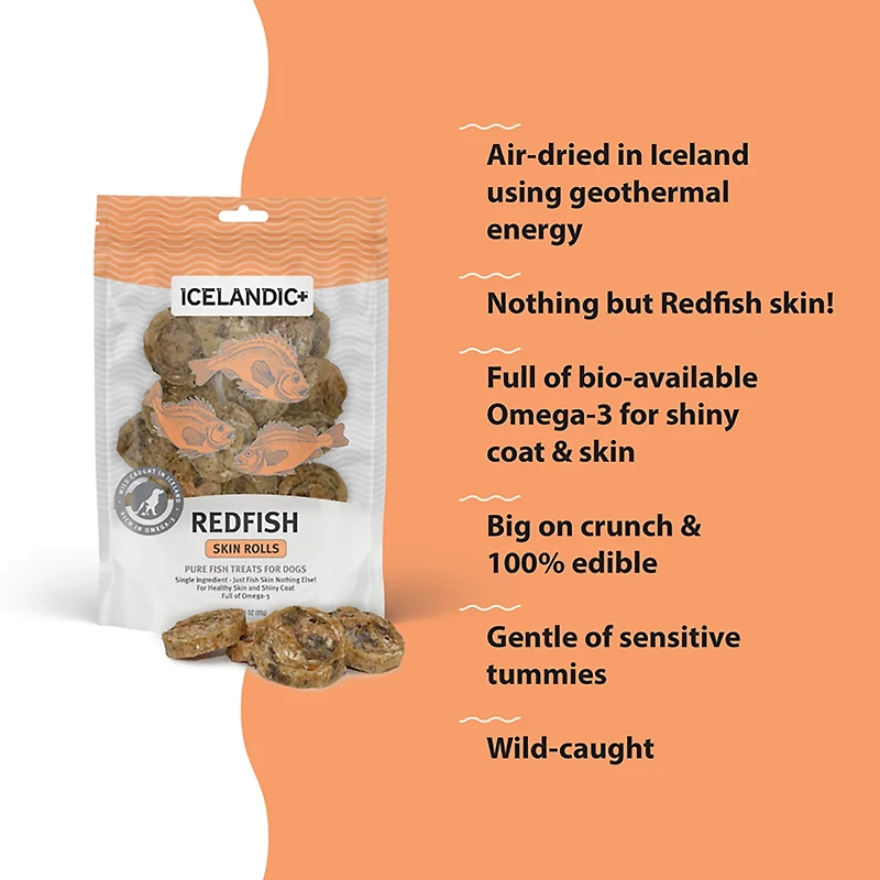 Icelandic+ 3 oz. Fish Skin Rolls Treats