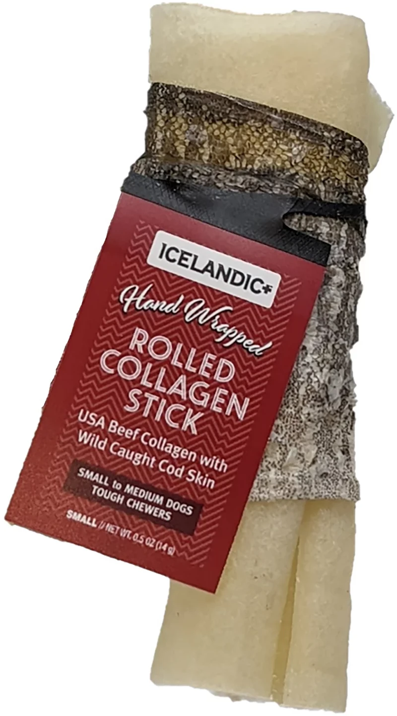 Icelandic+ 4" Rolled Collagen Stick with Wrapped Fish