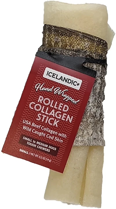 Icelandic+ 4" Rolled Collagen Stick with Wrapped Fish