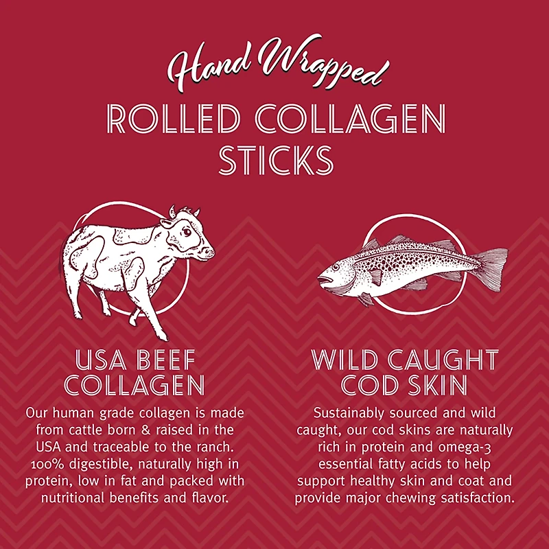 Icelandic+ 4" Rolled Collagen Stick with Wrapped Fish