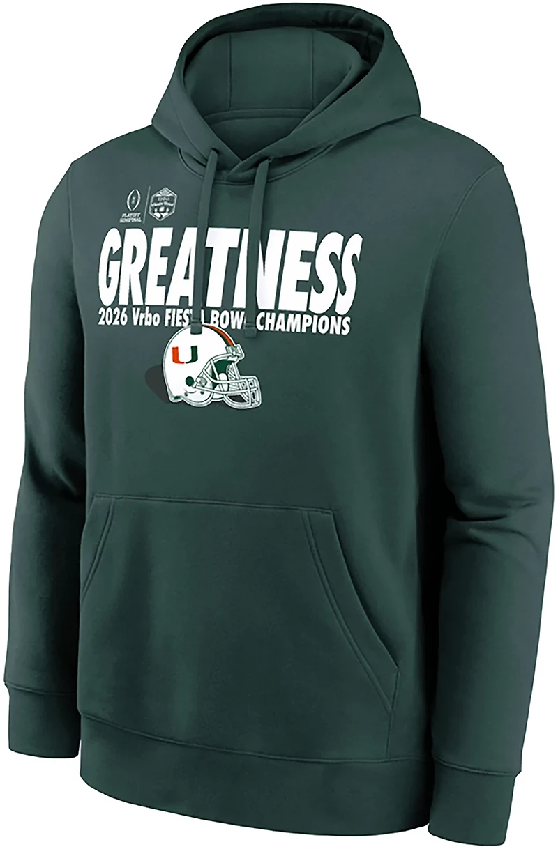 Fanatics Men's Miami Hurricanes Fiesta Bowl Champions Clock Manager Pullover Hoodie