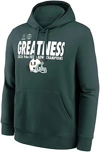 Fanatics Men's Miami Hurricanes Fiesta Bowl Champions Clock Manager Pullover Hoodie