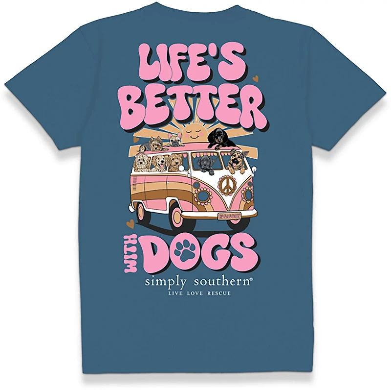 Simply Southern Women's Better Dogs Short Sleeve T-shirt