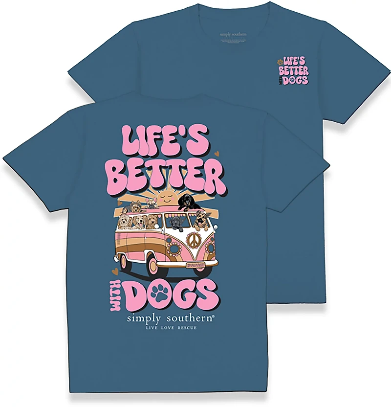 Simply Southern Women's Better Dogs Short Sleeve T-shirt