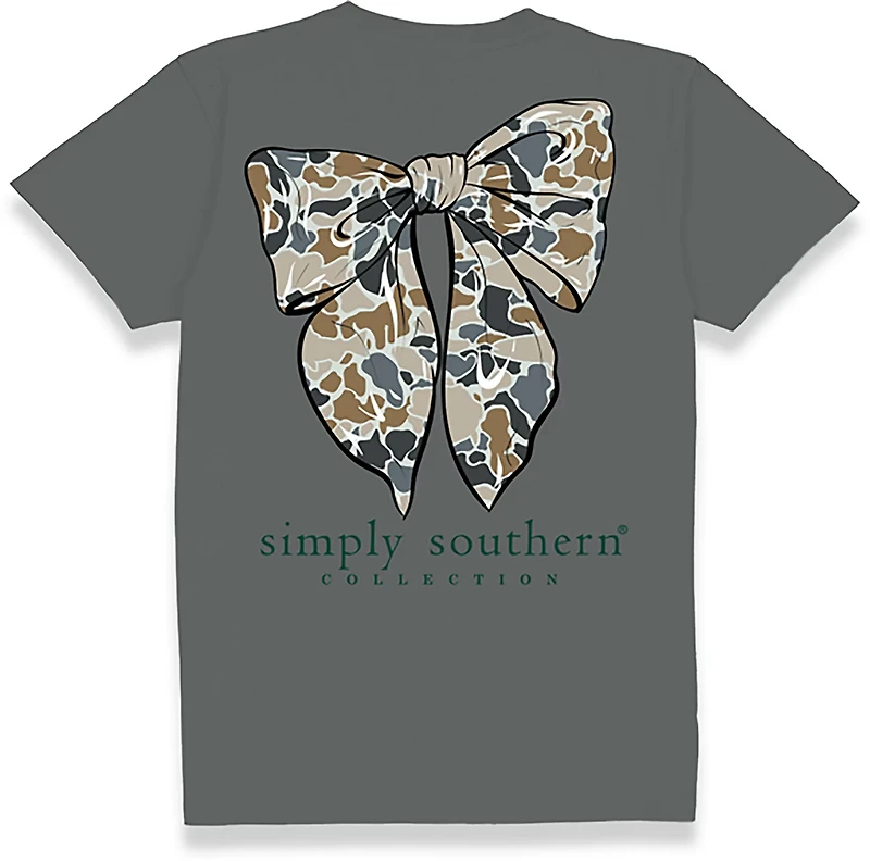 Simply Southern Women's Camo Bow Short Sleeve T-shirt