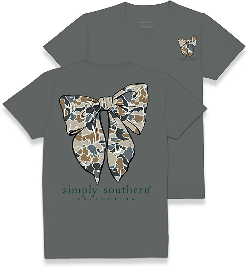 Simply Southern Women's Camo Bow Short Sleeve T-shirt