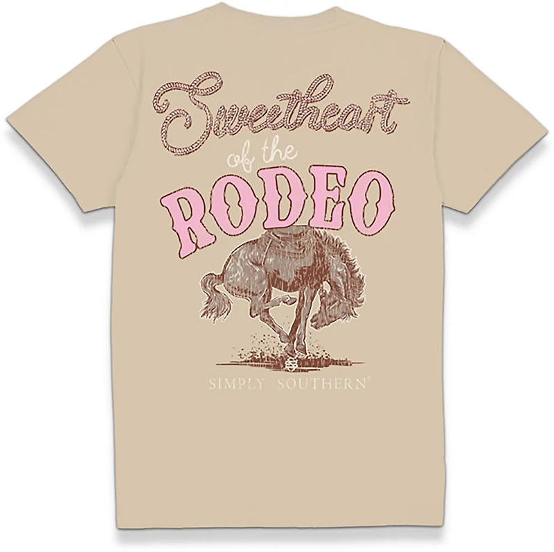 Simply Southern Women's Rodeo Sweetheart Short Sleeve T-shirt