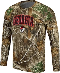 Colosseum Athletics Men's University of Georgia Arch Primary Logo Realtree Essentials Long Sleeve T-shirt