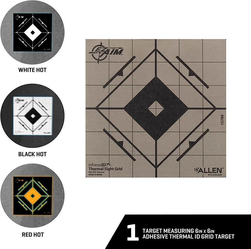 EZ Aim Adhesive 6 in Thermal Sight Grid Target